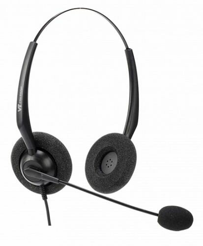 Гарнитура проводная VT VT1000-D RJ9(03) бинауральная, узкополосный звук, технология Safetone, разъем RJ9, поролоновые амбушюры
