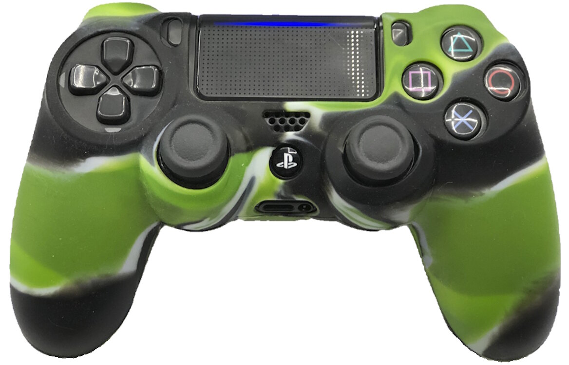 Защитный силиконовый чехол Controller Silicon Case для геймпада Sony Dualshock 4 Wireless Controller (Зеленый Камуфляж) (PS4)