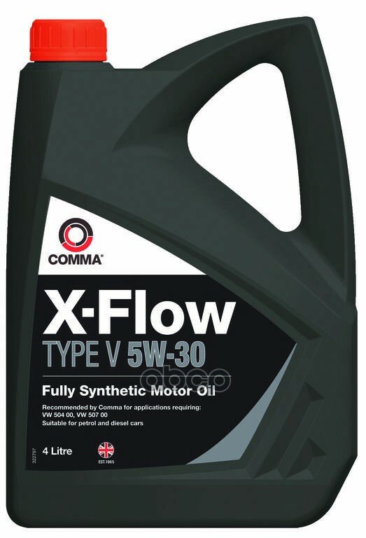 COMMA Масло Моторное Синт Comma X-Flow Type V 5w30 4л Фольксваген/Volkswagen/Vw 504.00/507.00 Xfv4l
