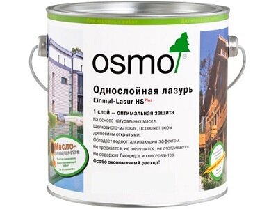 OSMO Лазурь Осмо однослойная на основе масел Osmo Einmal-Lasur 0,75 л. 9241 Дуб