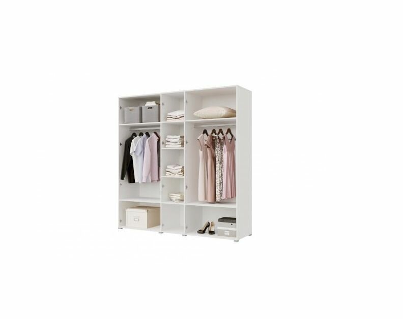 Шкаф Мебельная компания "МиФ", 5-створчатый 2.5 м, ЛДСП, белый - фотография № 2