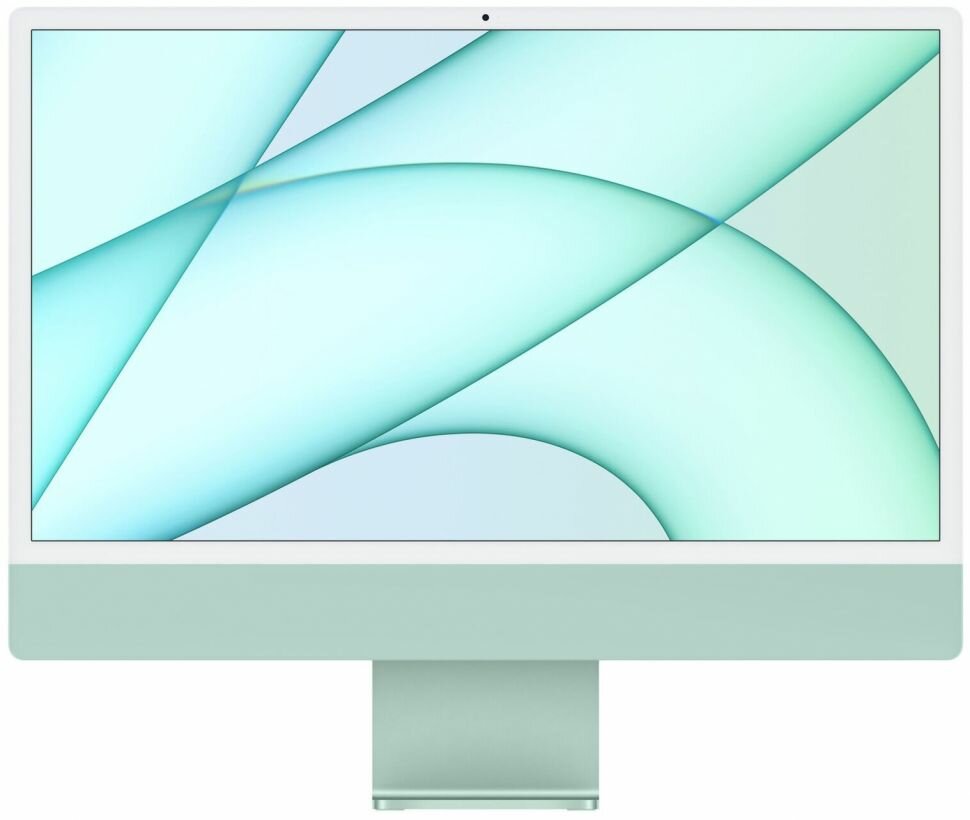 23.5" Моноблок Apple iMac 24" 2021 г. MJV83RU/A, 4480x2520, Apple M1 2.064 ГГц, RAM 8 ГБ, SSD 256 ГБ, Apple M1 7-Core, MacOS, зеленый