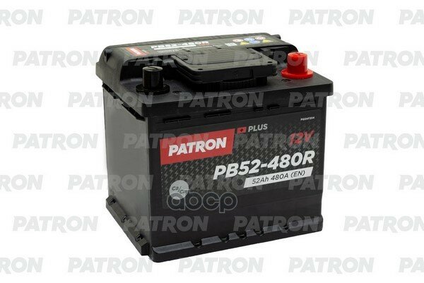 Аккумулятор Patron Plus 12v 52ah 480a (R+) B13 207x175x190mm 122kg PATRON арт. PB52-480R