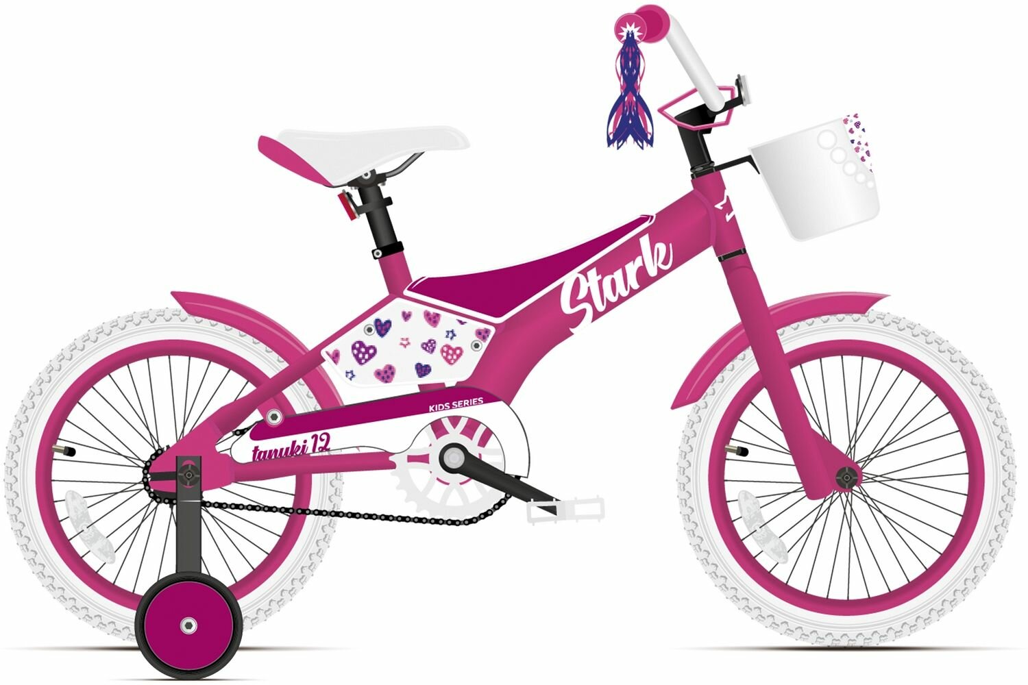 Велосипед Stark Tanuki 12 Girl (2021) (Велосипед Stark'21 Tanuki 12 Girl розовый/фиолетовый, HD00000311)