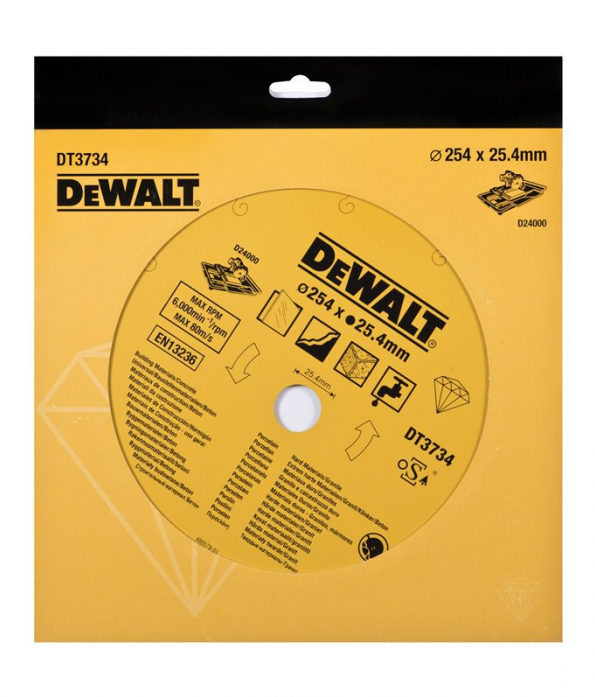 Диск алмазный по камню DeWalt (250х25,4 мм) DT 3734