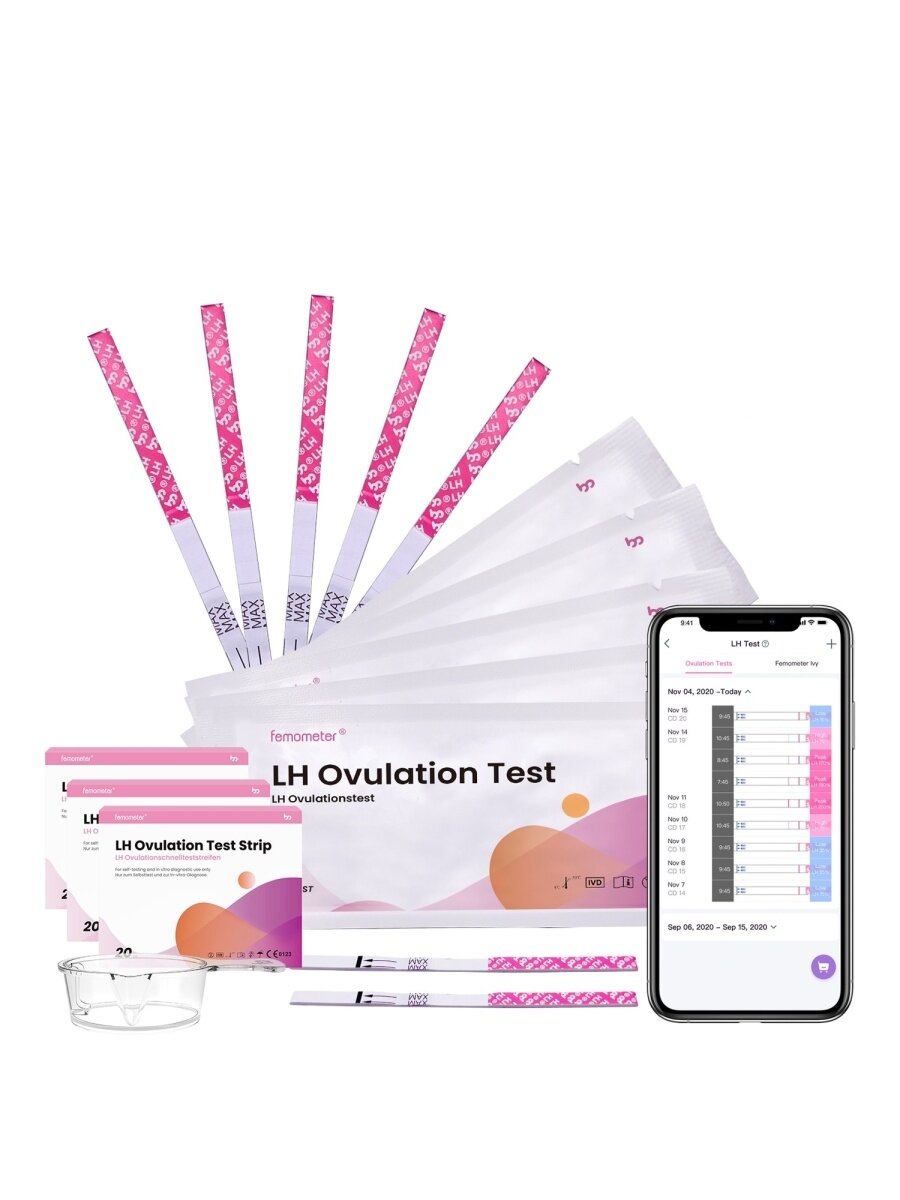 Тест медицинский Femometer: 10 тест-полосок на овуляцию (LH Ovulation Test)