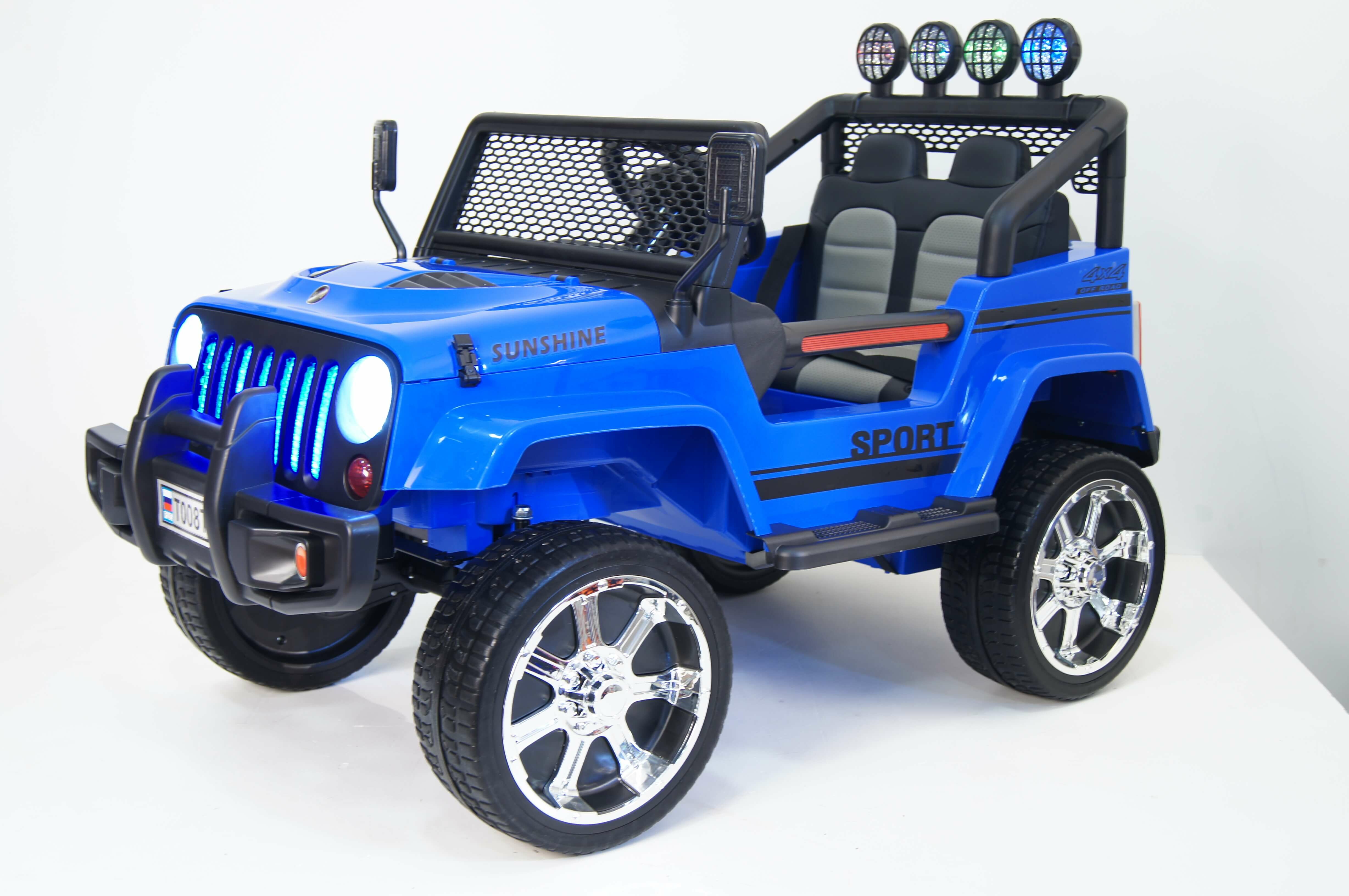 Детский электромобиль Jeep T008TT синий (RiverToys), с пультом