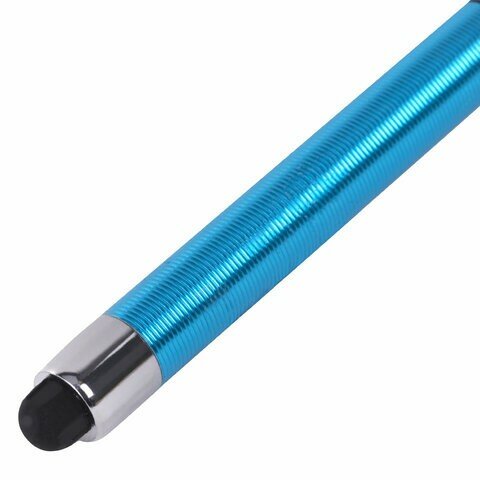 Ручка-стилус SONNEN для смартфонов/планшетов синяя корпус ассорти серебристые детали линия письма 1 мм 141587