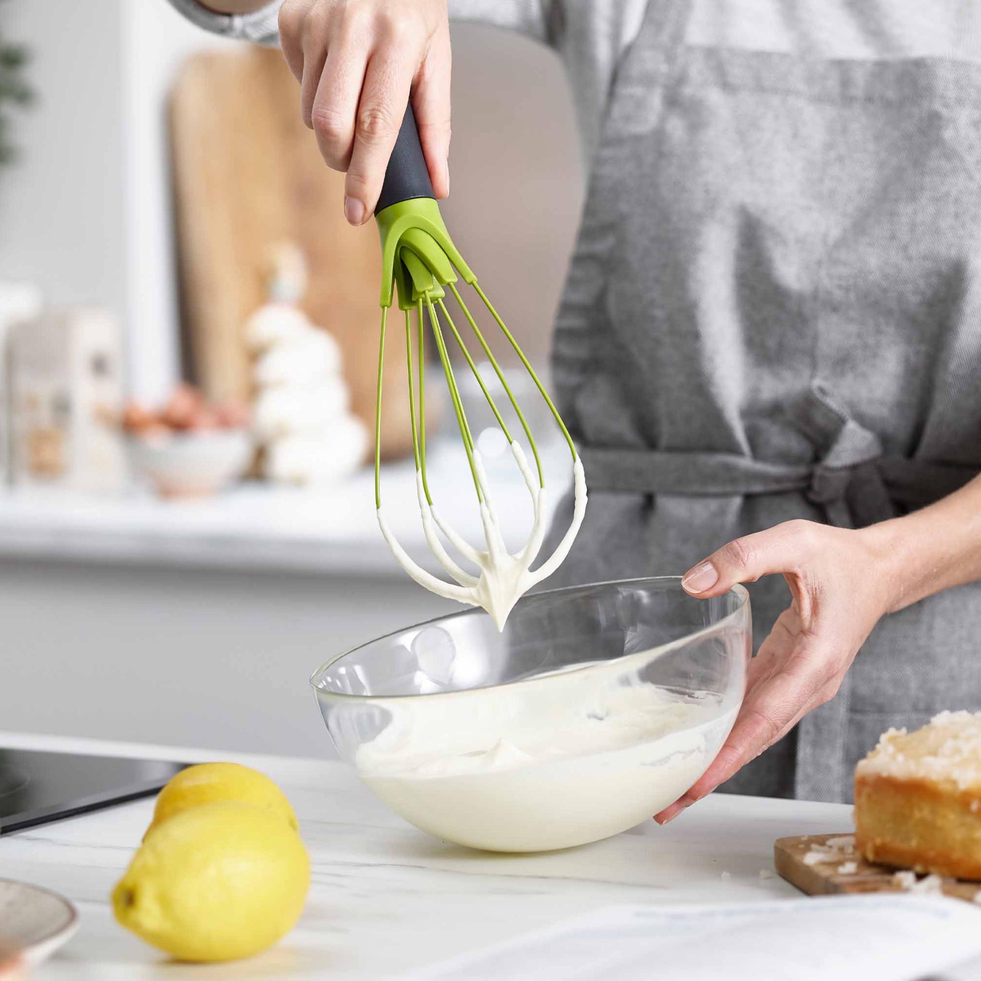 фото Складной венчик Joseph Joseph Twist 2-в-1, серый/зеленый