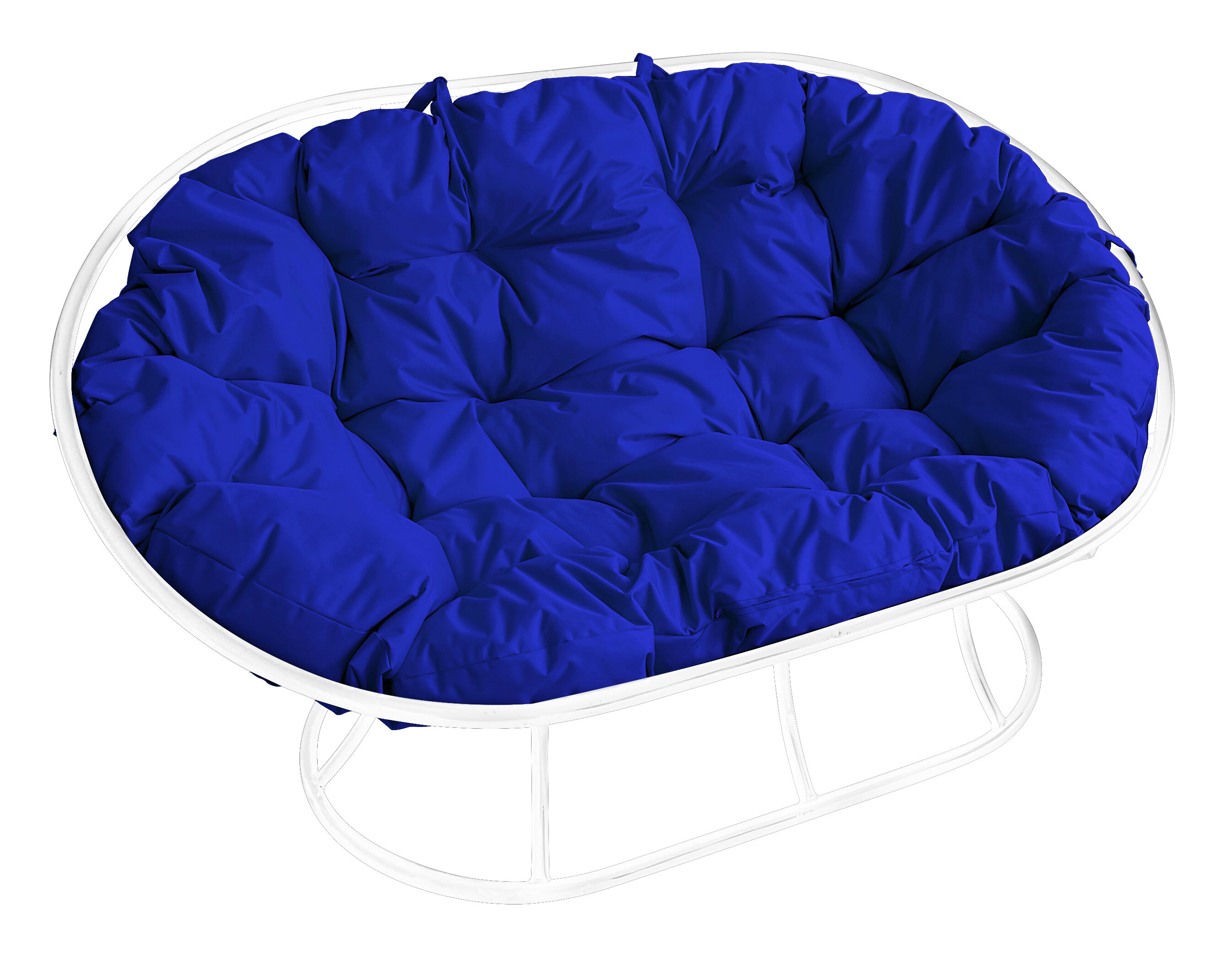 Диван мамасан белый синяя подушка