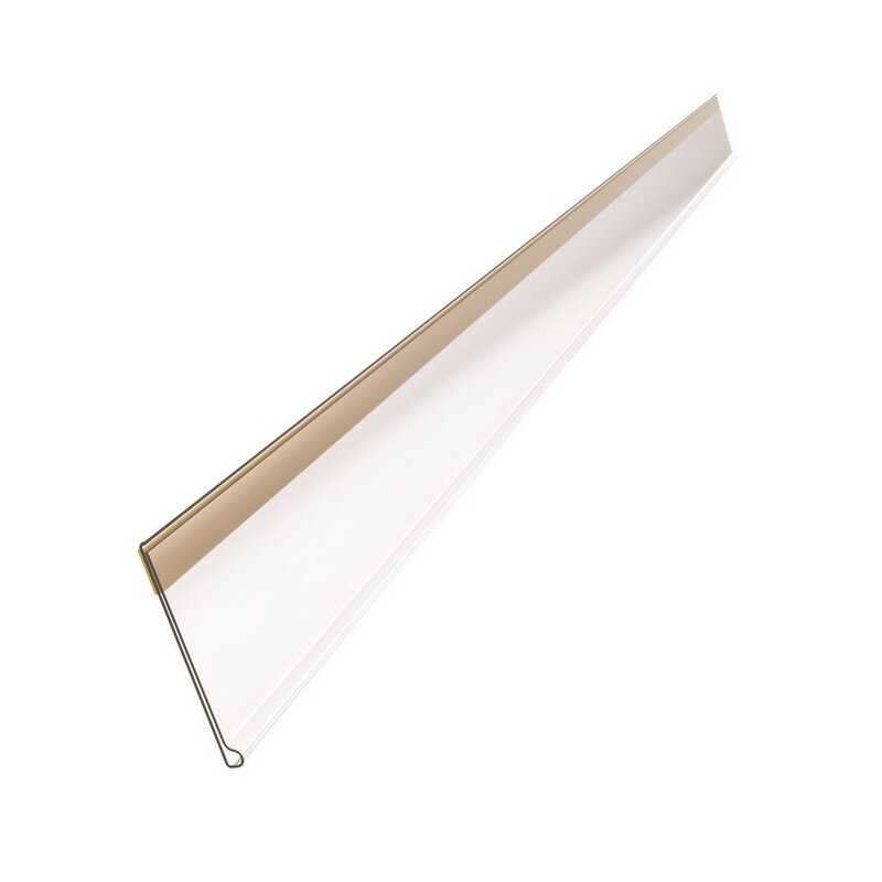 фото Ценникодержатель пластиковый самоклеящийся DBR 39 мм x 1 м прозрачный (100 штук в упаковке)