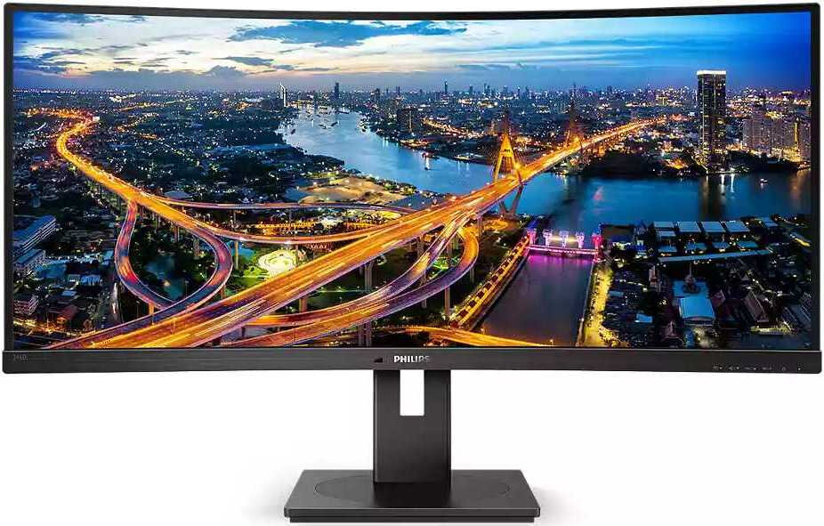 Philips Монитор Philips 34" 346B1C(00/01) черный VA LED 21:9 (Ultrawide) HDMI M/M матовая HAS Piv 300cd 178гр/178гр 3440x1440 100Hz DP WQ USB 11.49кг