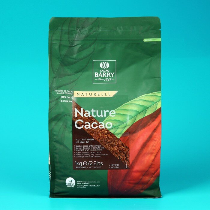 Какао-порошок Cacao Barry Nature, с пониженным содержанием жира, 1 кг - фотография № 1