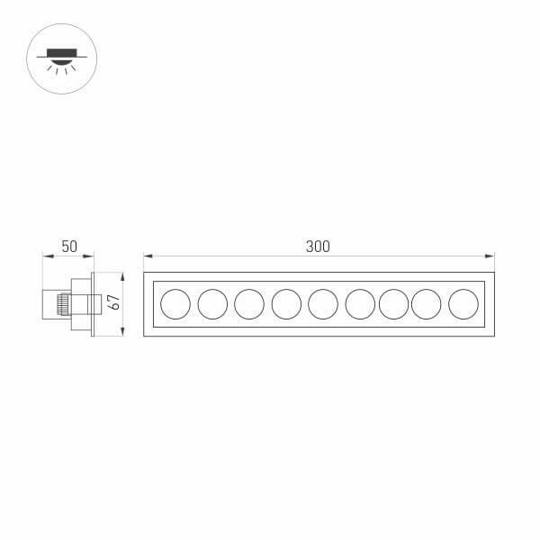 Arlight Встраиваемый светодиодный светильник Arlight MS-Orient-Built-Turn-TC-S67x300-20W Day3000 031931 - фотография № 2