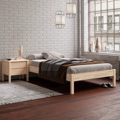 Кровать односпальная, 120х200 см, Hansales, без изголовья, деревянная, из массива березы