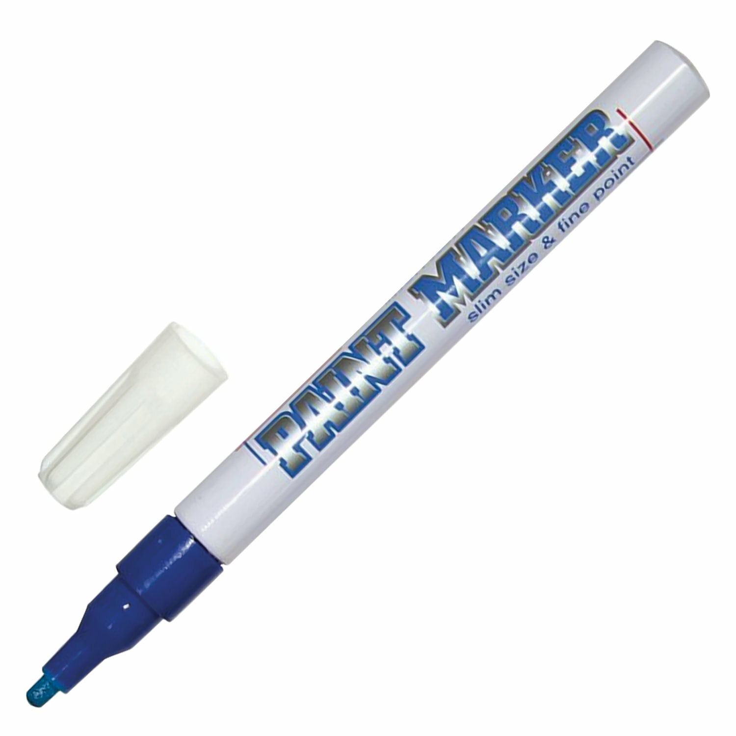 Маркер-краска лаковый (paint marker) MUNHWA «Slim», 2 мм, синий, нитро-основа, алюминиевый корпус, SPM-02. 151468 - фотография № 1