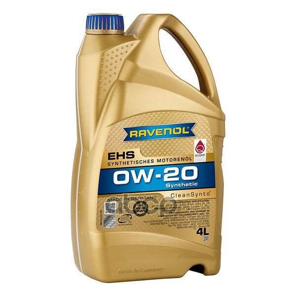 Ravenol Масло Моторное Ehs 0W-20 4Л (Синтетика)