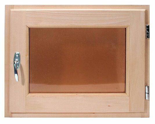 Окно-форточка для бани тонированный двойное стекло 400х600 липа - фотография № 1