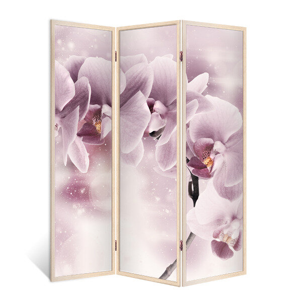 Ширма перегородка Орхидея розовая 3 створки кремовый дуб 176х140 см