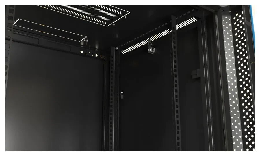 Коммутационный шкаф Hyperline TWB-0945-SR-RAL9004 настенный, стальная передняя дверь, 9U, 600x500x450мм — фото 3