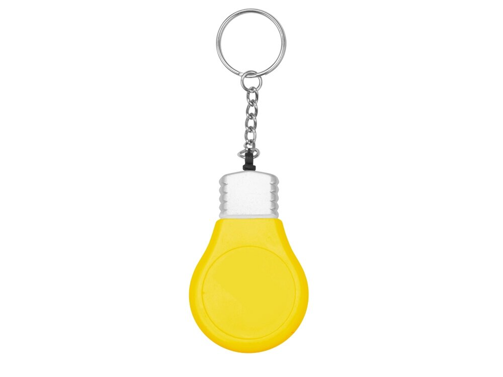 Брелок-рулетка для ключей Лампочка, желтый/серебристый - фотография № 3