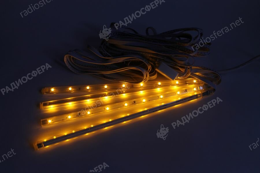 Светодиодный светильник линейный 4*25см желтый 220В - фотография № 1