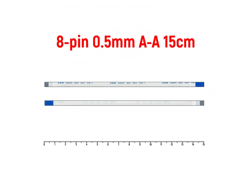 Шлейф тачпада для ноутбука Asus K55DE K55DR K55N FFC 8-pin Шаг 0.5mm Длина 15cm Прямой A-A AWM 20624 80C 60V VW-1