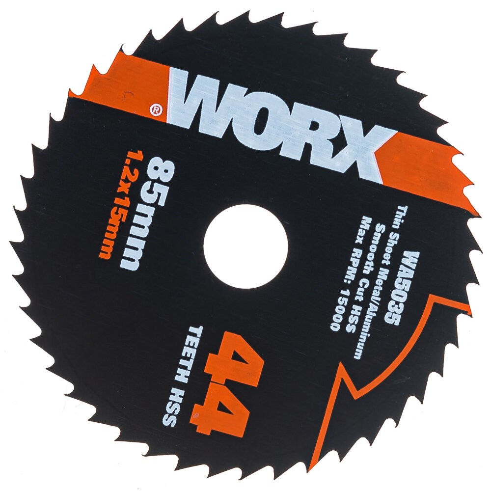 WORX Пильный диск по металлу 44T HSS 85х12х15 мм WA5035