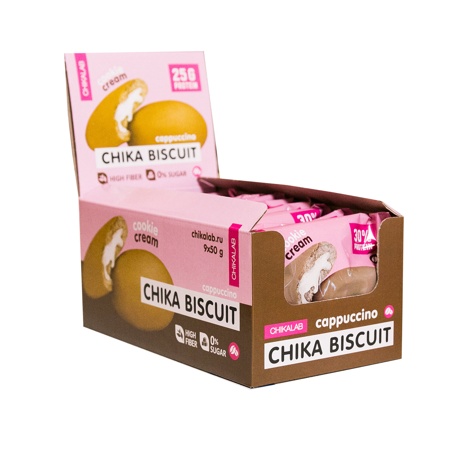 Протеиновое Печенье Chikalab Chika Biscuit 50 грамм Кокосовый брауни