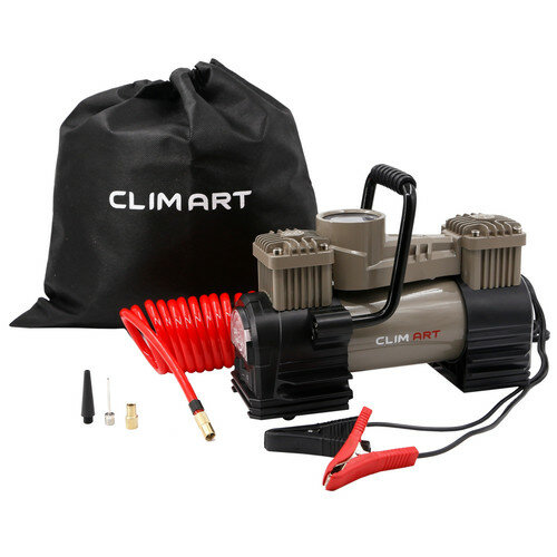 Компрессор автомобильный Clim Art CA-70Lx2 LED 70л/мин, двухпоршневой,витой шланг,сумка для хранения ClimArt (CLA00003)