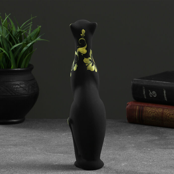 Фигура "Кошка Багира прямая" черный 6х6х21см./В упаковке шт: 1 - фотография № 3
