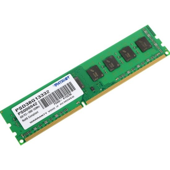 Оперативная память Patriot Memory DDR3 8Gb 1333MHz pc-10600 PSD38G13332