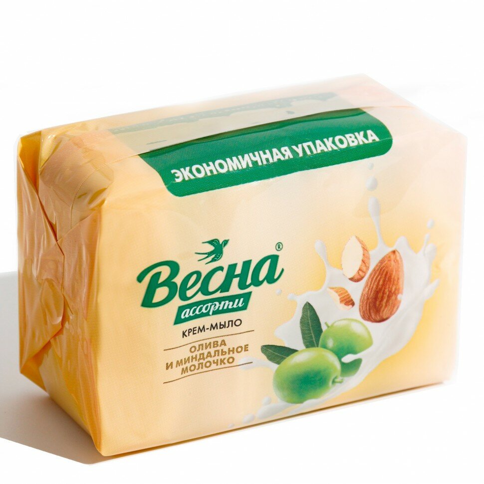 фото Крем-мыло туалетное Весна "Олива и Миндальное молочко" 4*75 г
