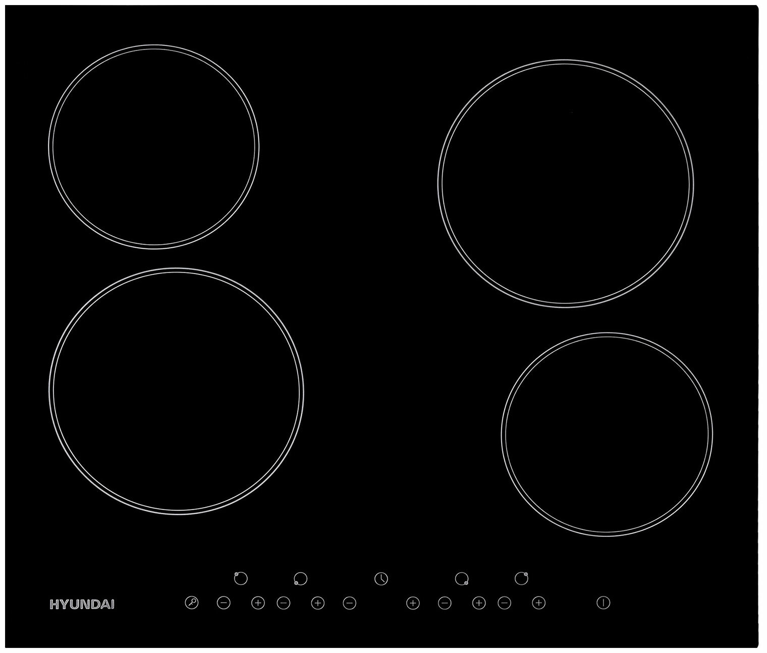 Встраиваемая электрическая варочная панель Hyundai HHE 6450 BG черный