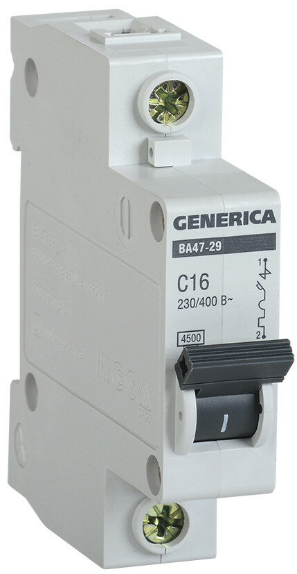 Автомат 1P 25А тип C 4,5кА ВА47-29 GENERICA (IEK), арт. MVA25-1-025-C