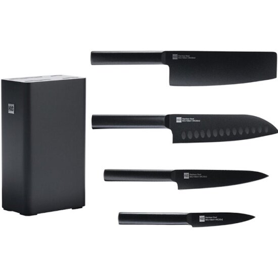 Набор ножей с подставкой HUOHOU Non-Stick Kitchenl Knives Set 5Cr15MoV 4+1