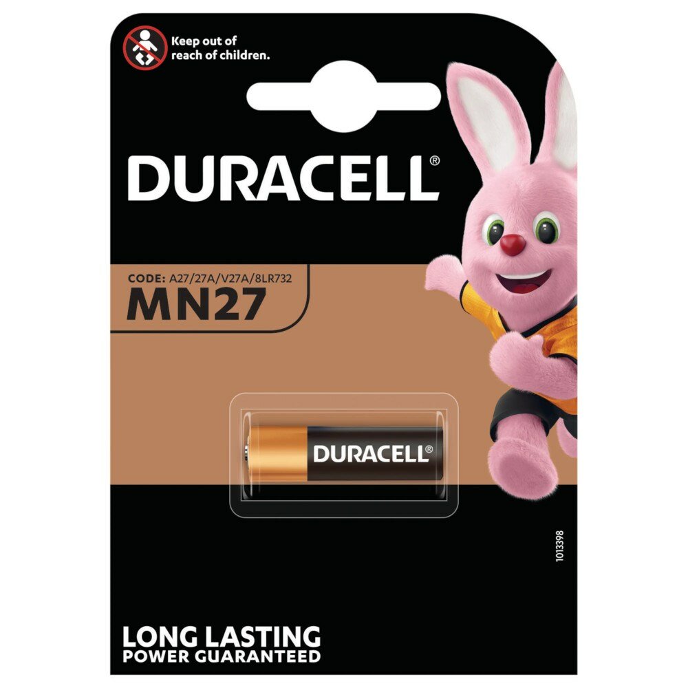 MN27 Duracell (27A) 12V, alkaline д/брелков а/сигнализаций 1шт.
