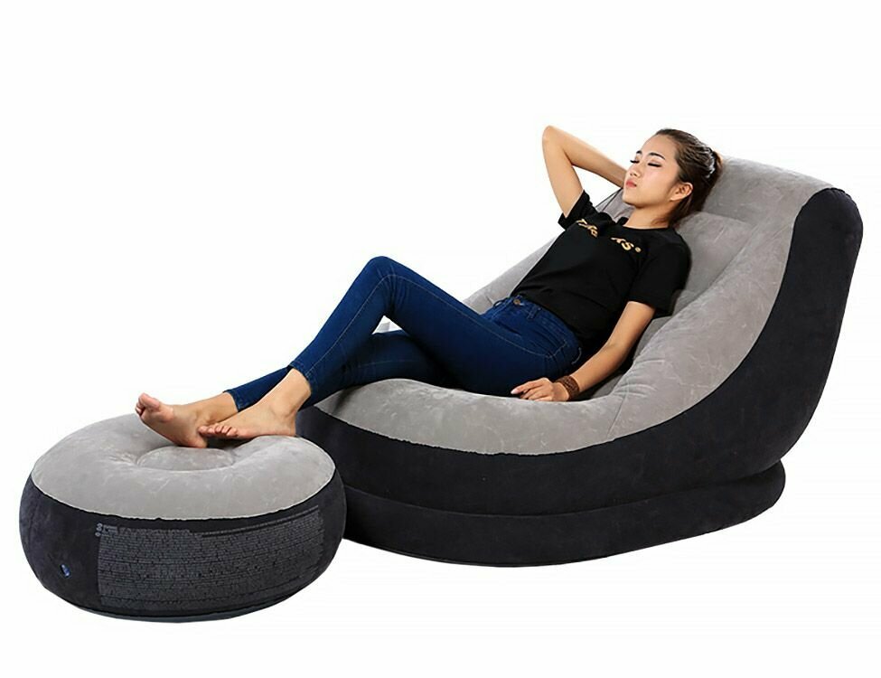 Надувное кресло Intex Ultra Lounge 99х130х76 см с пуфиком 64х28 см, Intex - фотография № 3