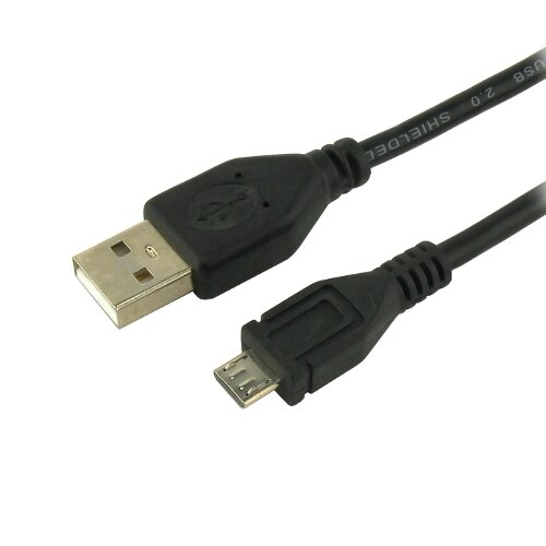 Кабель Cablexpert USB - microUSB (CCP-mUSB2-AMBM), 0.5 м, 1 шт., черный Gembird - фото №1