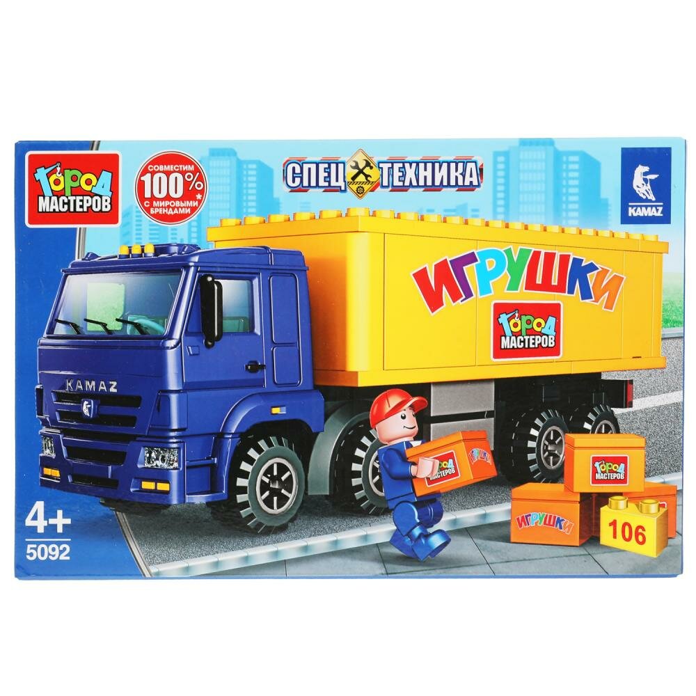 Конструктор камаз: фура, 106 дет. Город Мастеров 5092-KK