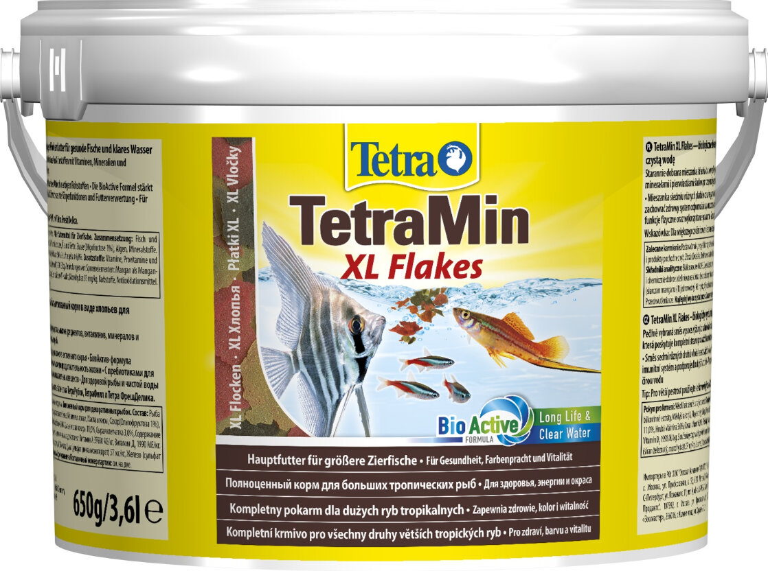 Корм TetraMin XL Flakes, хлопья, для средних и крупных видов рыб, 3,6 л - фотография № 1