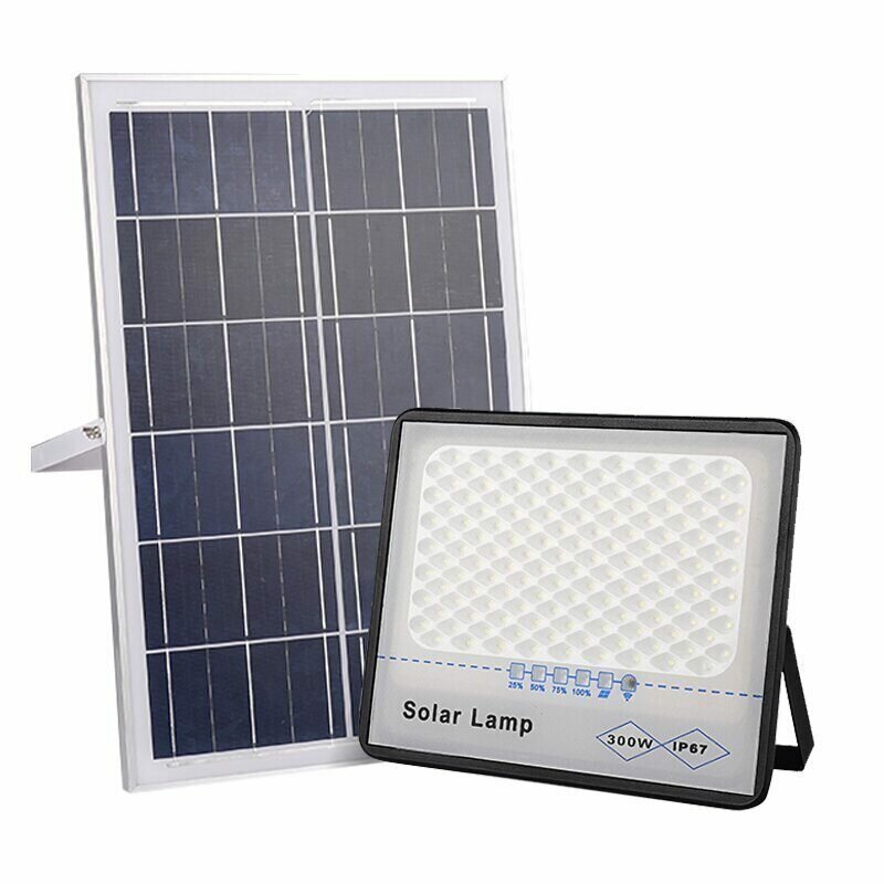 Прожектор на солнечной батарее, 50 Вт 3,2V/5000мАч IP67 Датчик света + пульт ДУ Uni Hauss