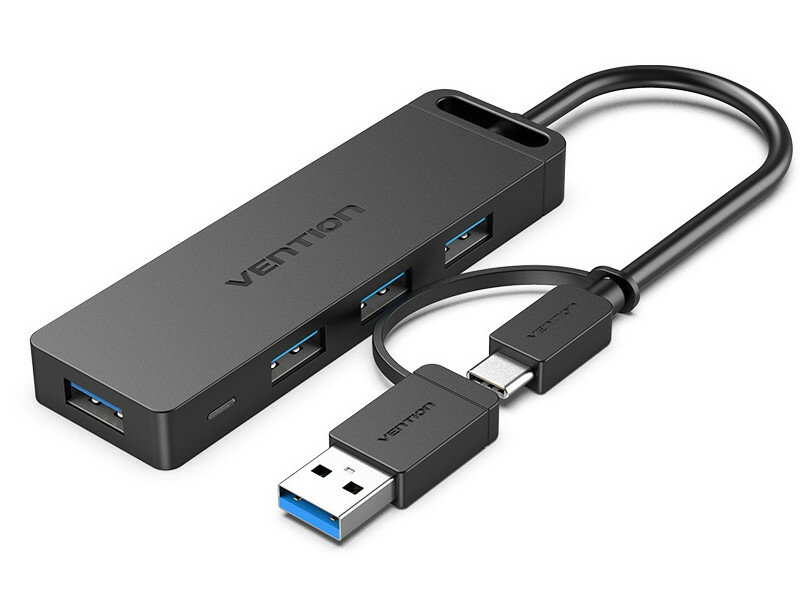 4-port OTG USB 3.0/ USB-С Hub Vention CHTBB Черный