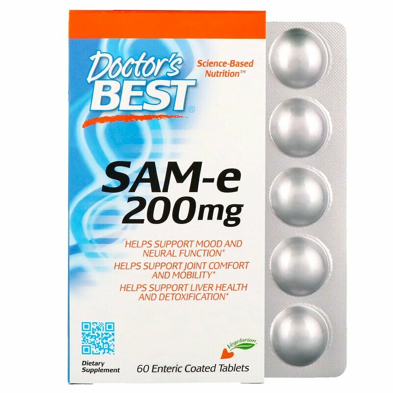 Doctor`s Best Doctor's Best SAM-e 200 мг 60 таблеток покрытых кишечнорастворимой оболочкой