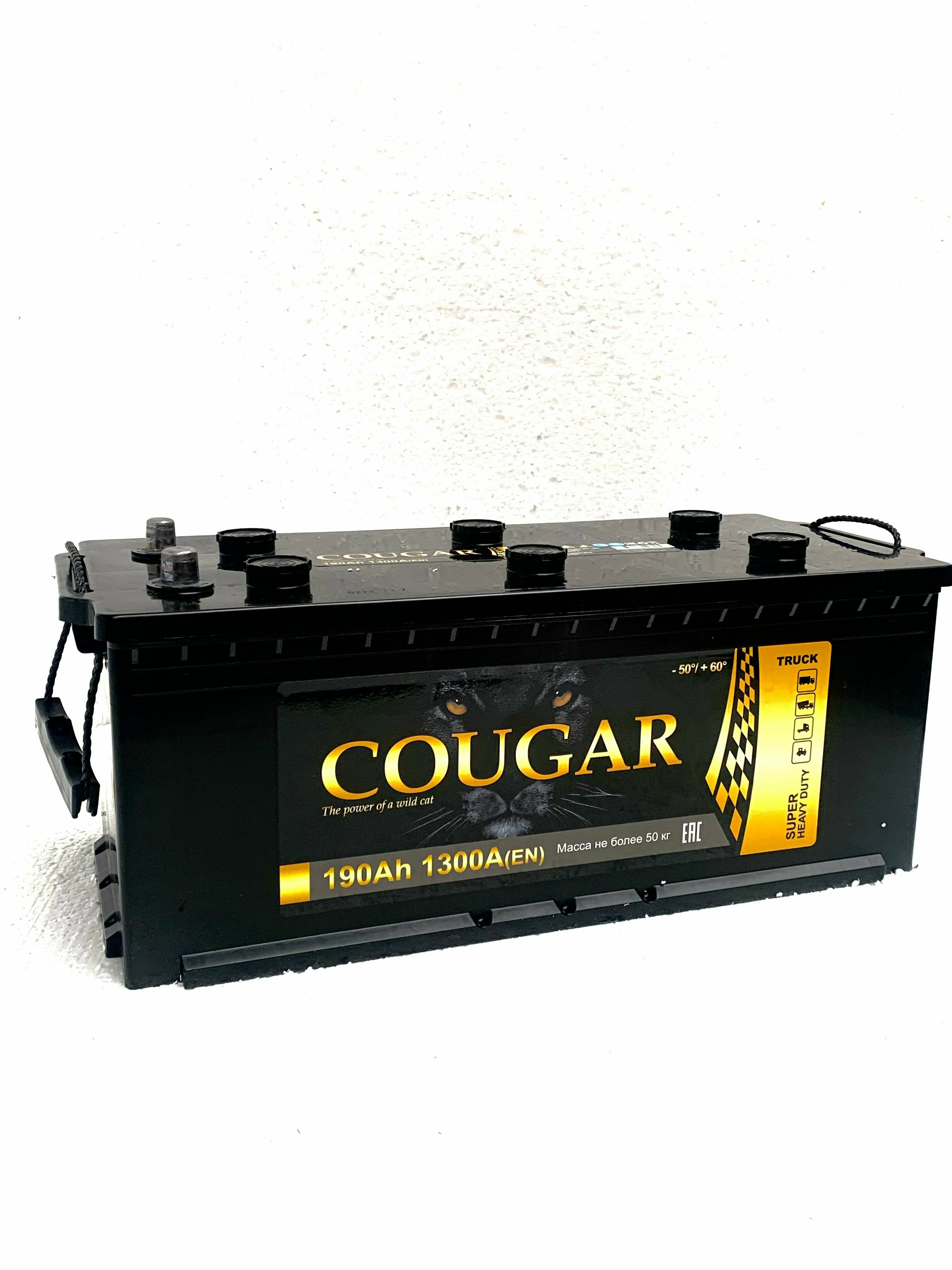 Аккумулятор автомобильный COUGAR Power 190 а/ч российской полярности