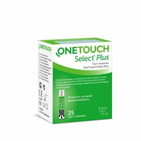 Тест-полоски Select Plus OneTouch/УанТач 25шт