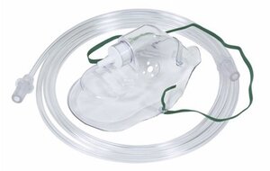 Кислородная маска для детей с носовым зажимом в комплекте с кислородной трубкой, 1,8 м. для концентратора кислорода Nidek Mark 5 Nuvo Lite (США)