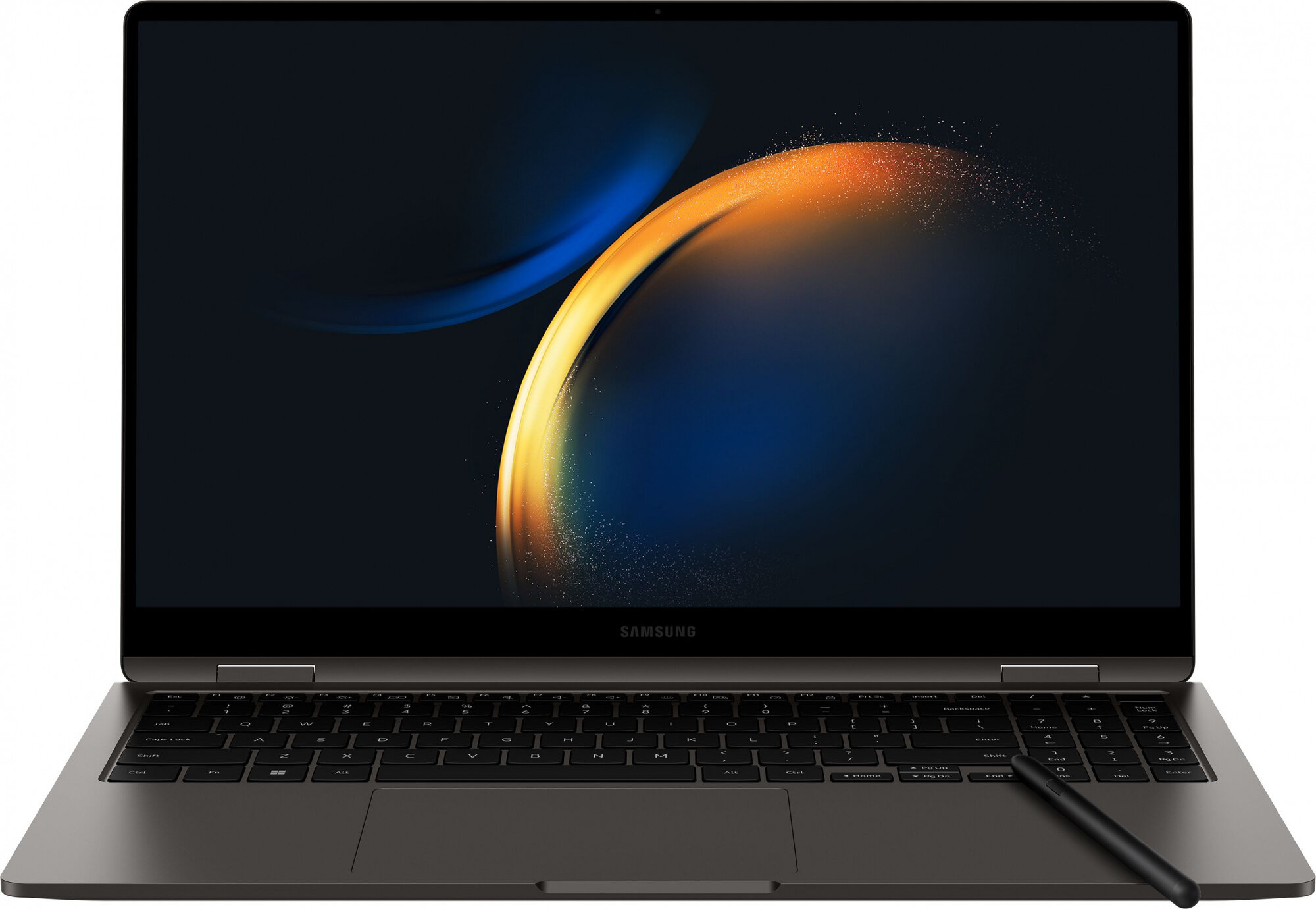 Samsung Ноутбук Samsung Galaxy book 3 360 NP750 Core i7 1360P 16Gb SSD512Gb Intel Iris Xe graphics 15.6" AMOLED Touch FHD (1920x1080) Windows 11 Home Multi Language 64 dk.grey WiFi BT Cam (NP750QFG-KA2US)