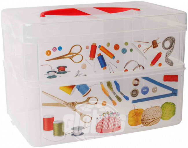 Коробка универсальная Econova с ручкой и декором Art box, 245x160x165 мм
