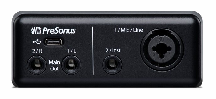 PreSonus AudioBox GO аудио интерфейс USB 20 2вх/2 вых канала 1мик1инстр 24бит/44-96кГц